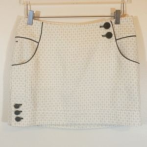 NWT Tommy Hilfiger Med. Knit Mini Skirt Ivory Dot